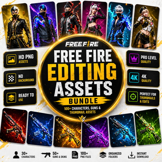Ultimate Free Fire Thumbnail Pack - 30+ Characters & 50+ Rare Gun Skins