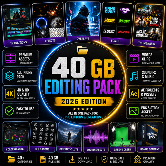 Ultimate 40GB All-In-One Editing Pack 2026 | Pro Video & GFX Assets
