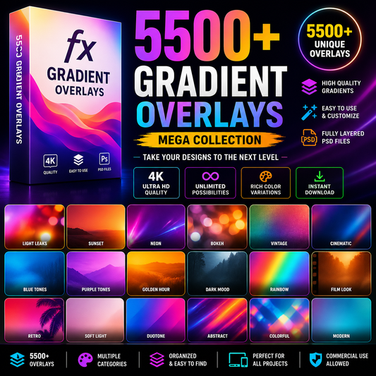 5500+ Gradient Overlays PSD Mega Collection