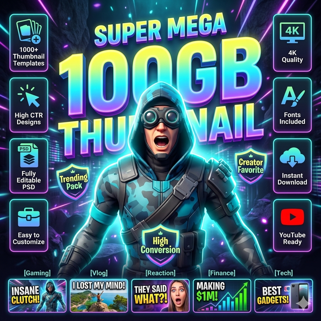 Super Mega 100GB Thumbnail Pack