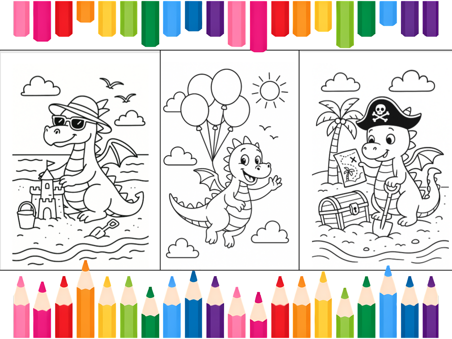 Dragon & Animal Adventure Coloring Book